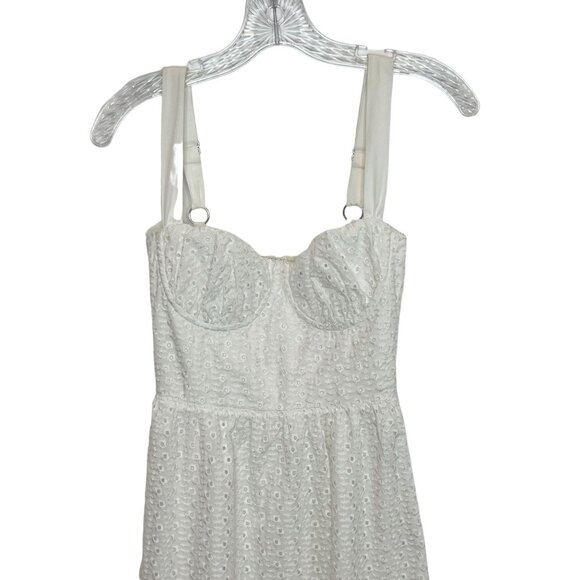 HOUSE OF CB Elia floral-print stretch-cotton midi dress in WHITE BRODERIE - XS - Picture 8 of 8